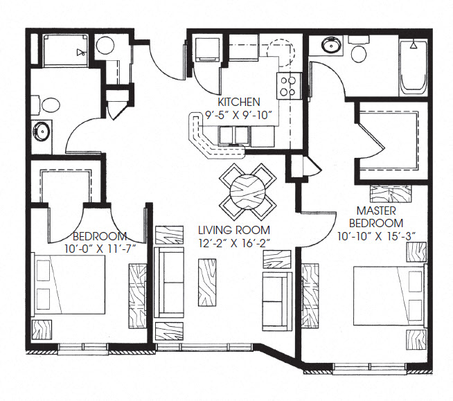 983sqft 2 Bed, 2 Bath - Legacy