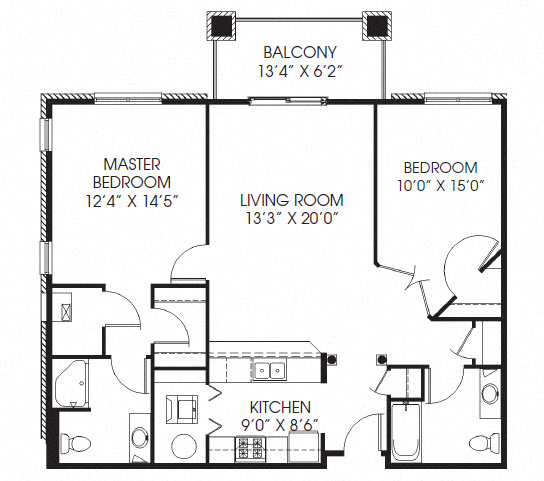 1137sqft 2 Bed, 2 Bath - Millennium