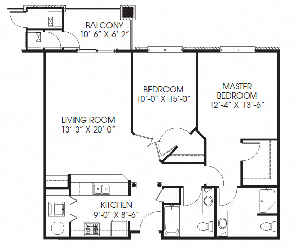 1140sqft 2 Bed, 2 Bath - Millennium