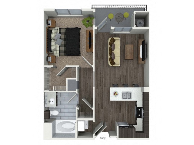 A1A Floor Plan at Bell South Bay, Inglewood, CA