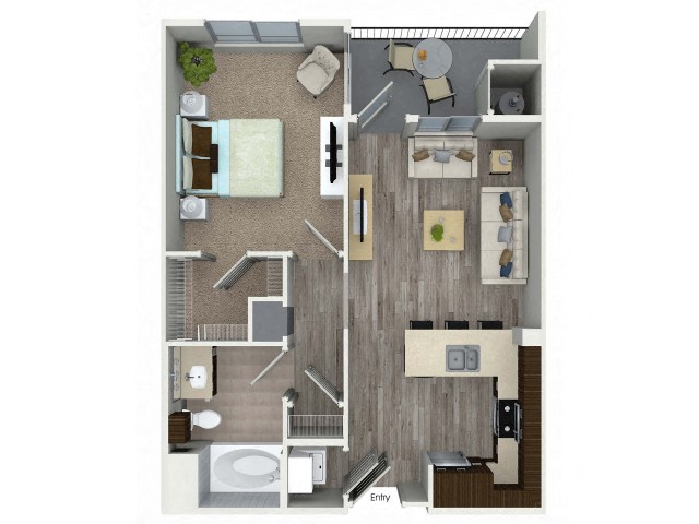 A1B Floor Plan at Bell South Bay, Inglewood, 90304