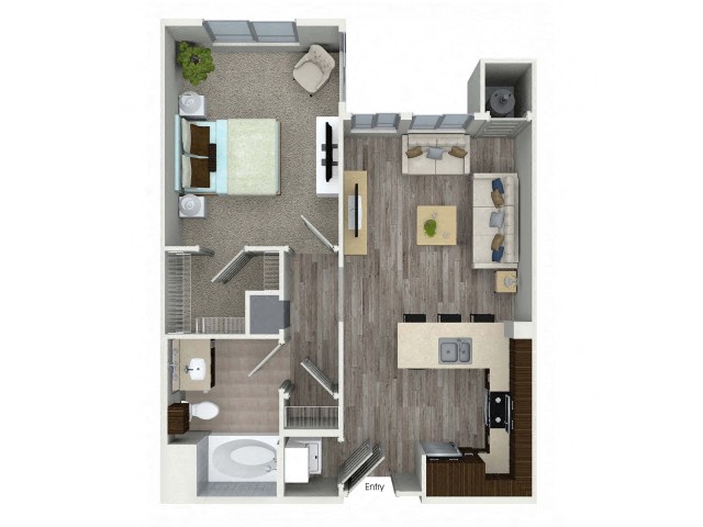 A1C Floor Plan at Bell South Bay, Inglewood, California