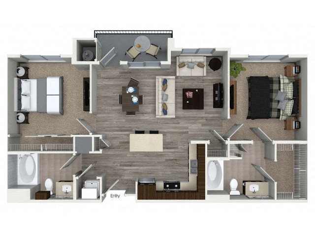 B2B Floor Plan at Bell South Bay, Inglewood, 90304
