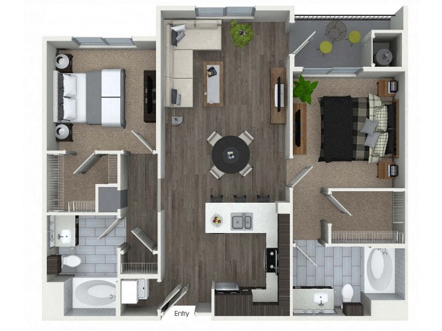 B2C Floor Plan at Bell South Bay, Inglewood, California