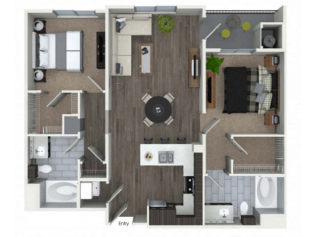B2D Floor Plan at Bell South Bay, Inglewood