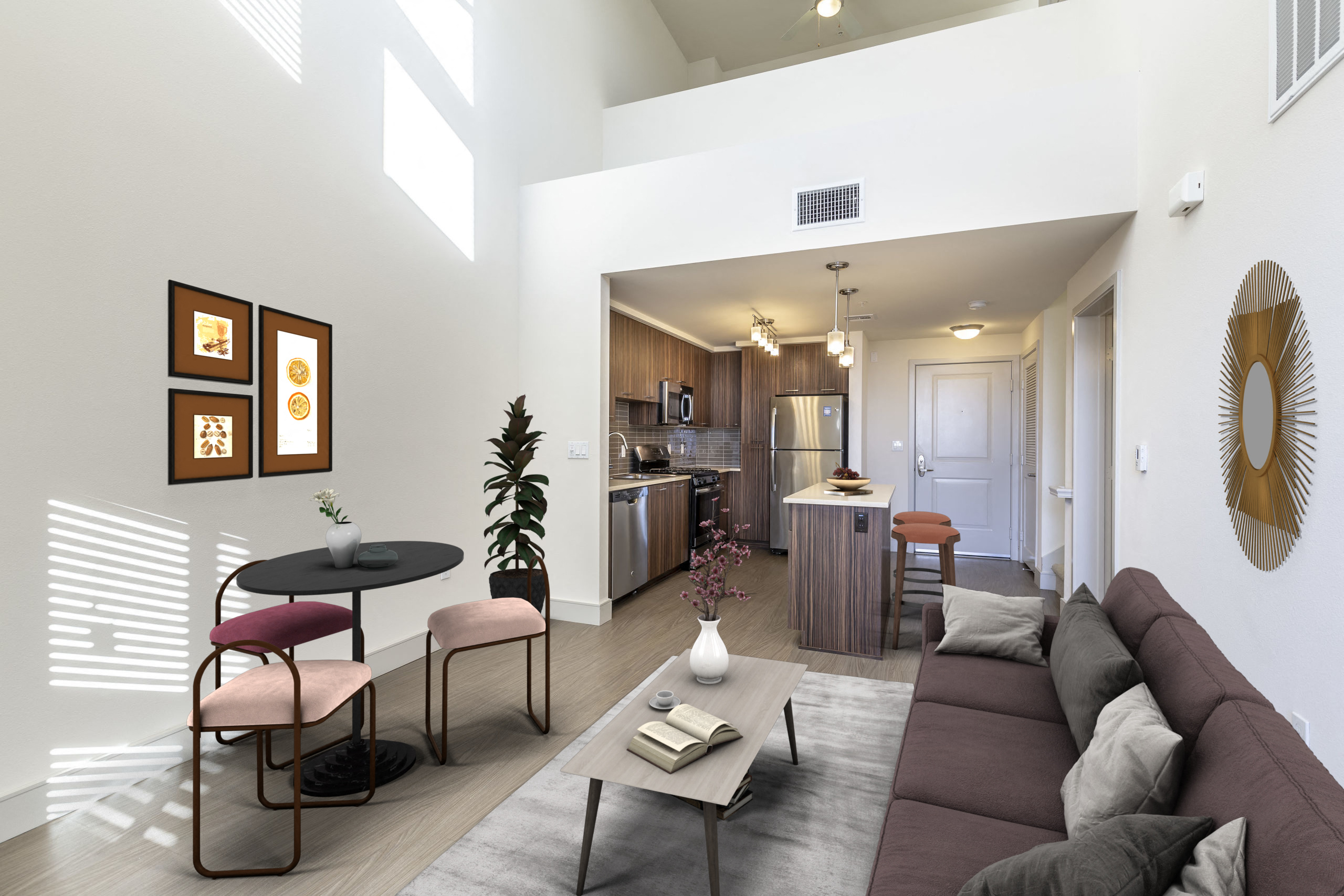Living Room Come Kitchen View at Bell South Bay, Inglewood, CA