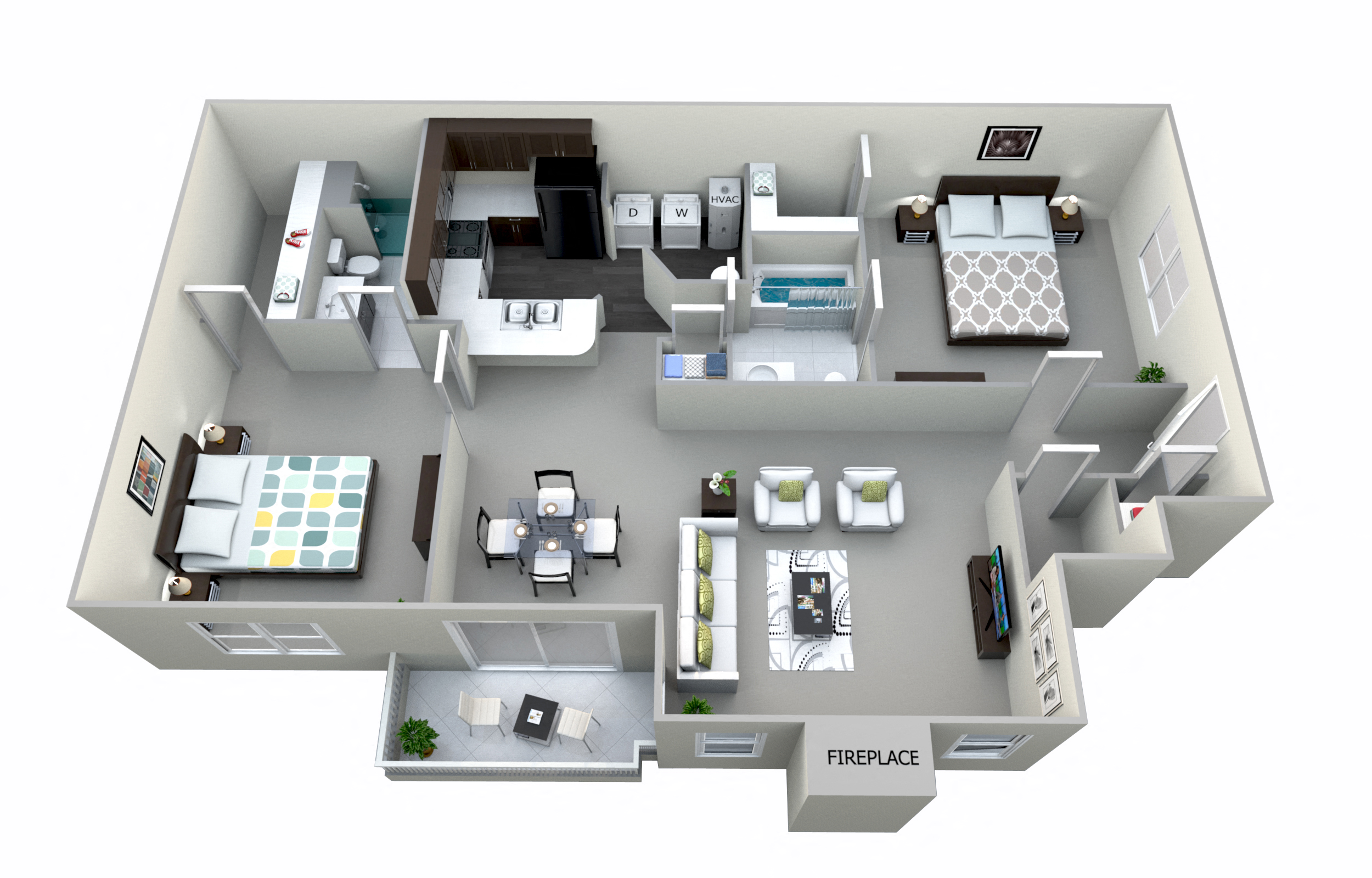 St. Moritz - 1st Floor 2 Bed 1.5 Bath Floor Plan at Northville Woods - Northville, MI, Northville, MI