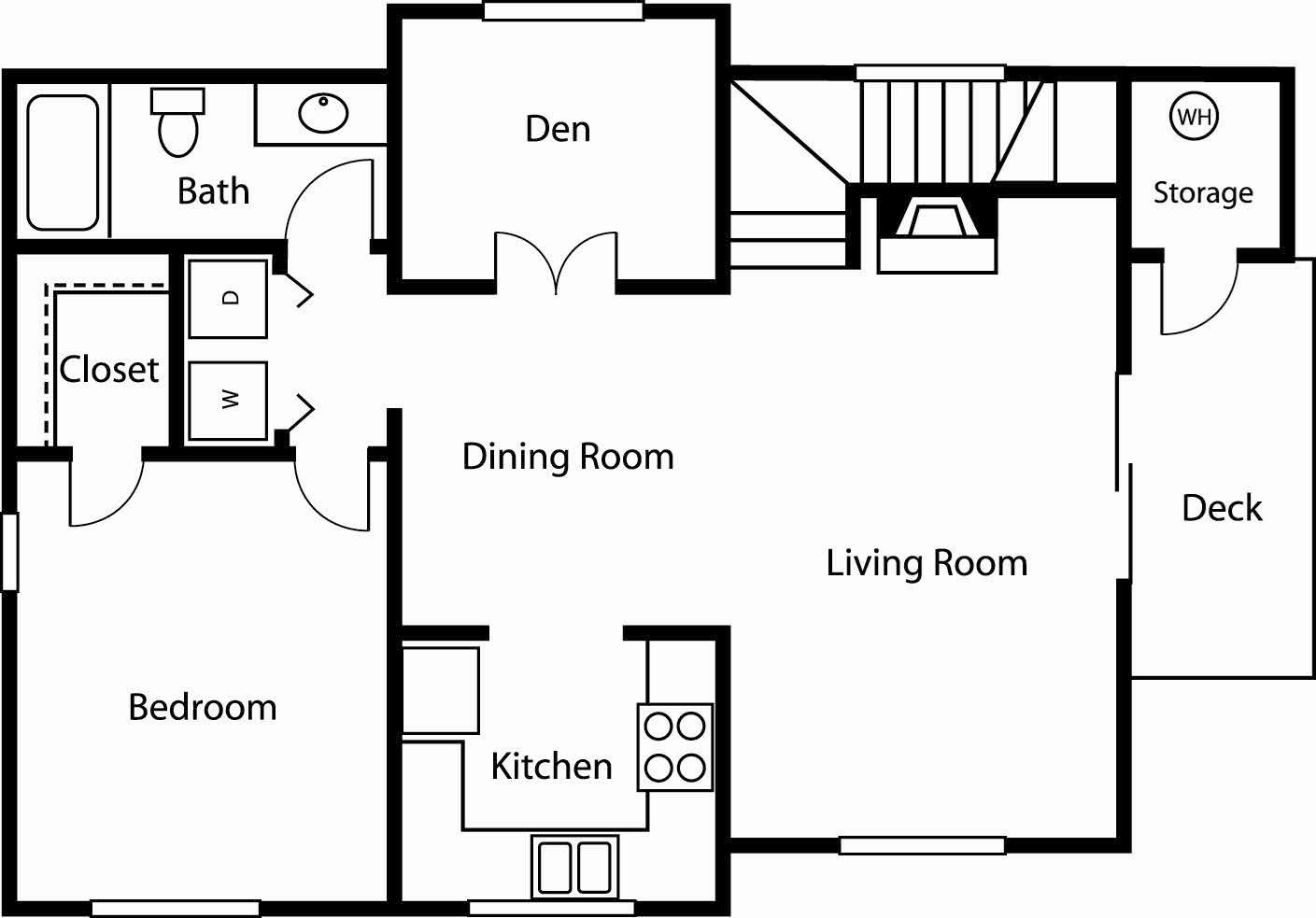 1x1 Den 3 Floor Plan 3