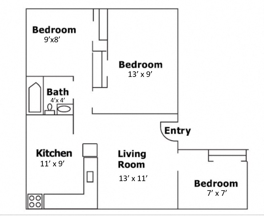 THREE BEDROOM L