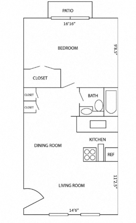 MODEL B ONE BEDROOM