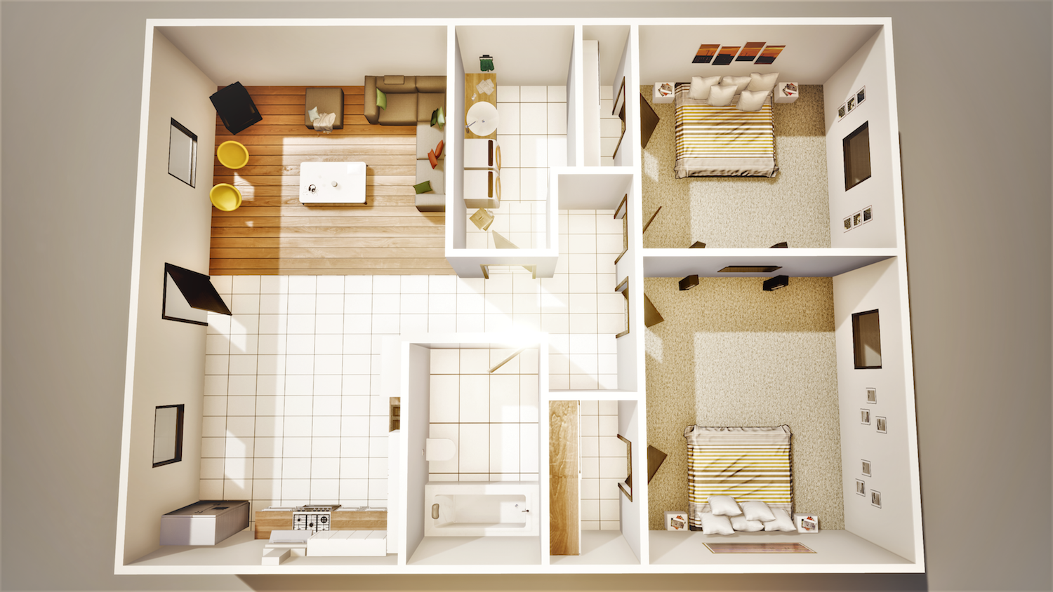 Two Bedroom Garden Style