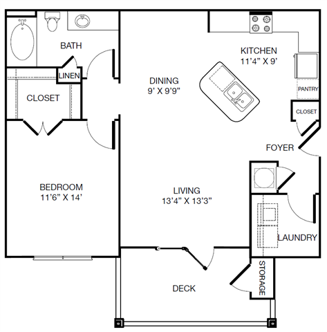 Harbor Creek Reimagine A Floor Plan 1 Bedroom 1 Bath