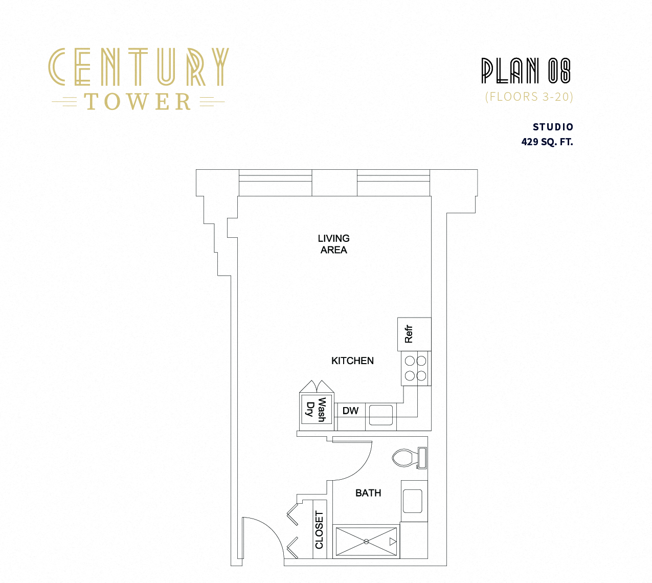 Studio 08 at Century Tower, Chicago, Illinois