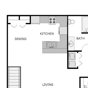 2 Bedroom 1 Bathroom - 1004 Square Feet - Upper 2 Bedroom 1 Bathroom - 1004 Square Feet - Upper
