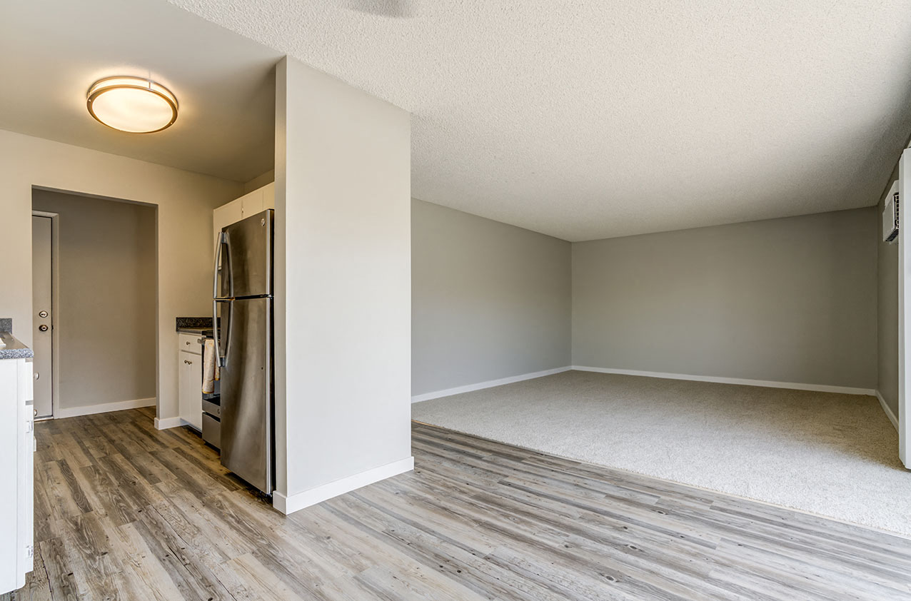 Bella Vista Apartments in Napa l kitchen near living area