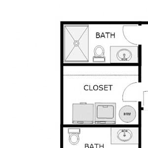 2 Bed 2 Bath Lower