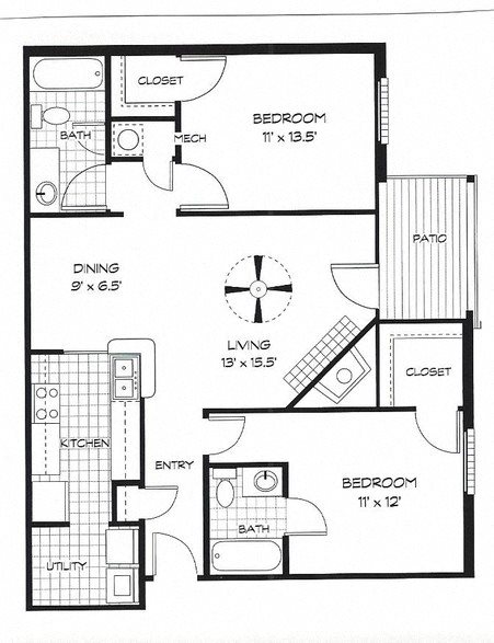 Floor plan Floor plan at Shillito Park Apartments, Lexington, KY