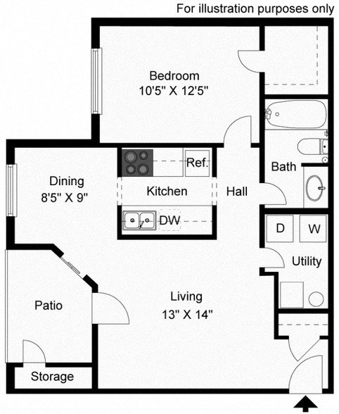 Floor plan Floor plan at Shillito Park Apartments, Lexington, KY, 40503