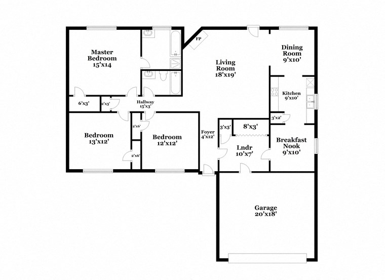 a floor plan of a house with two floors and a garage