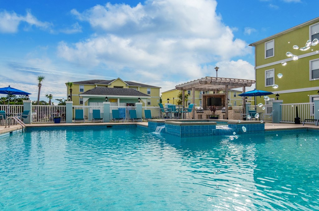 our resort style swimming pool is next to our building and our resortstyle units