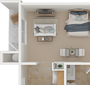 The Allegro Studio Floor Plan | Torcello