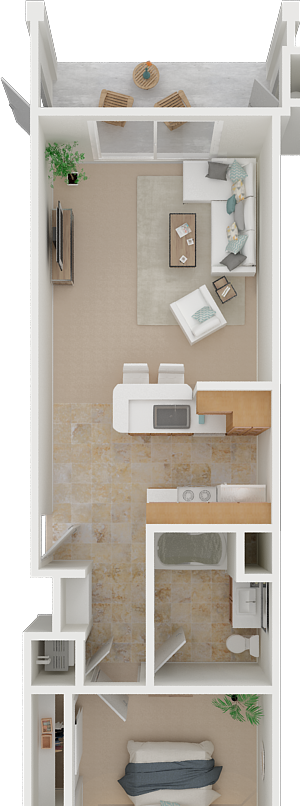 The Cortese 1X1 Floor Plan | Torcello
