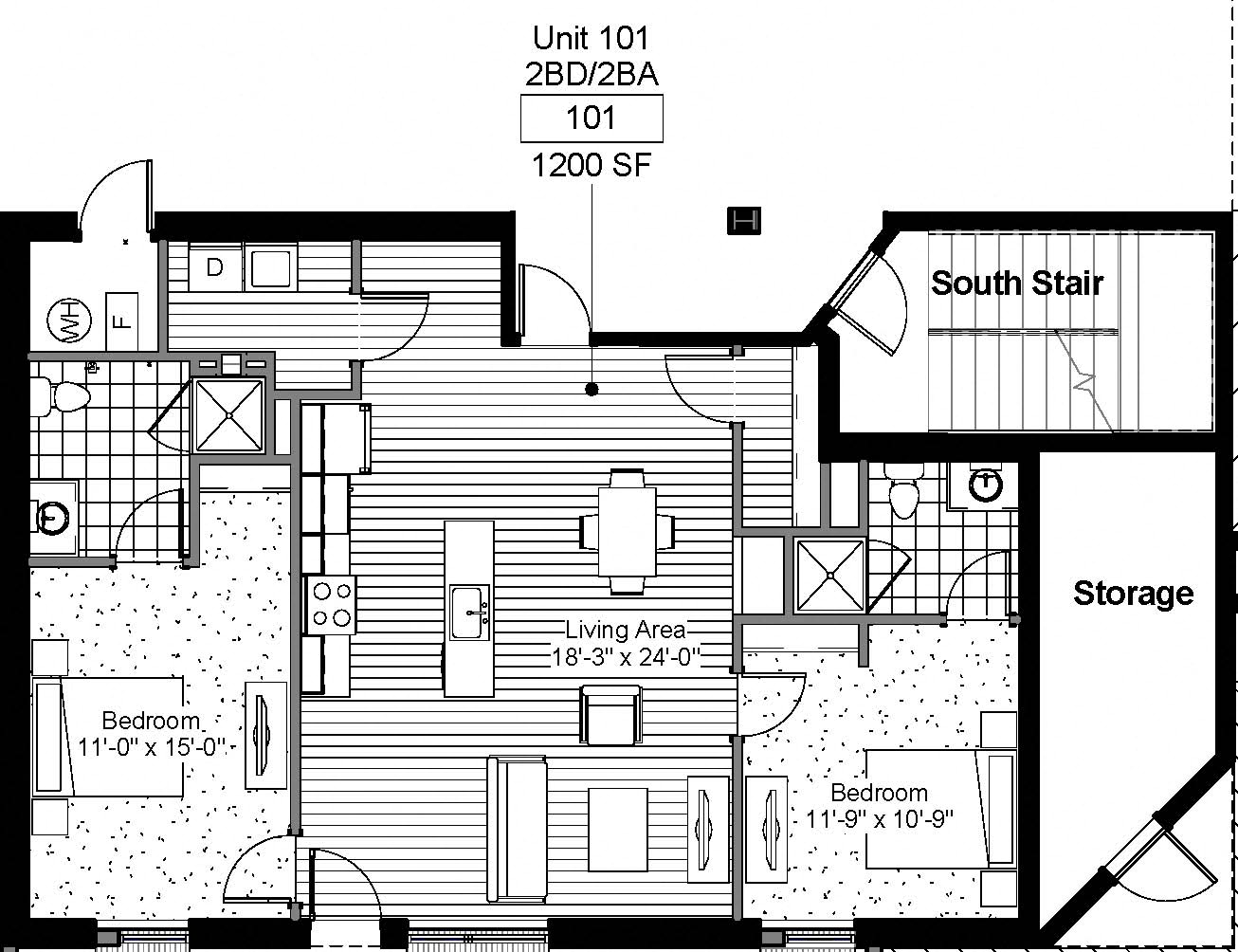 2 Bed 2 Bath