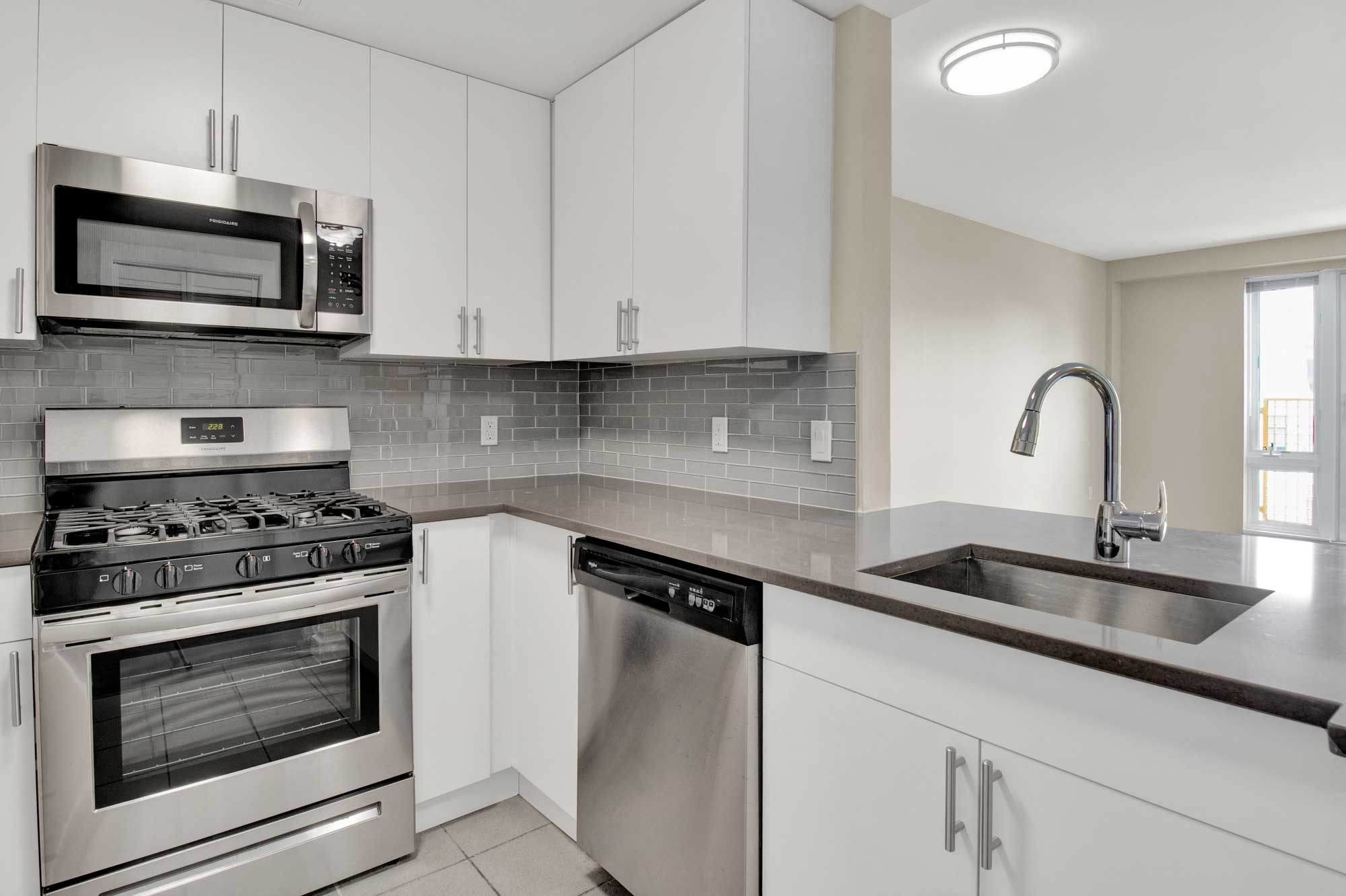 Modern kitchens feature stainless steel appliances