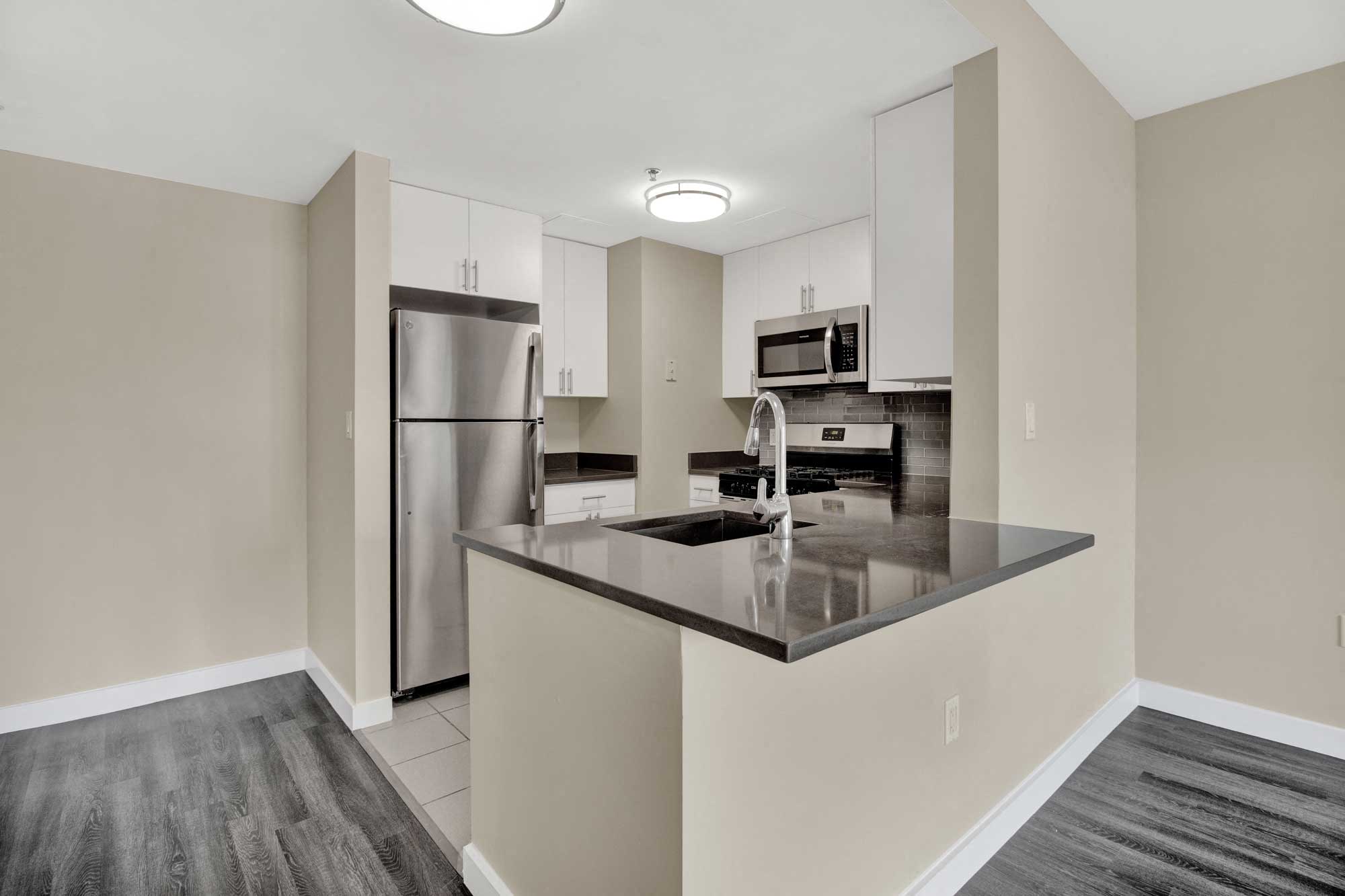 View of the kitchen from the living space
