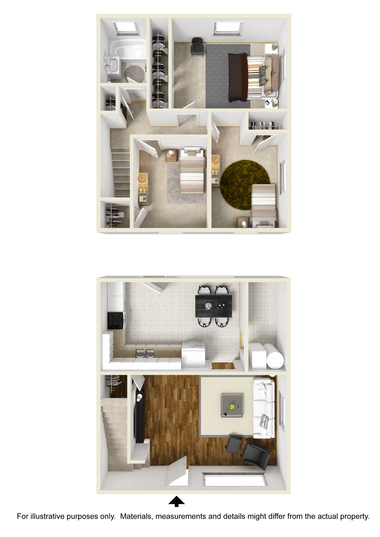 Three Bedroom Townhome Floor Plan 4