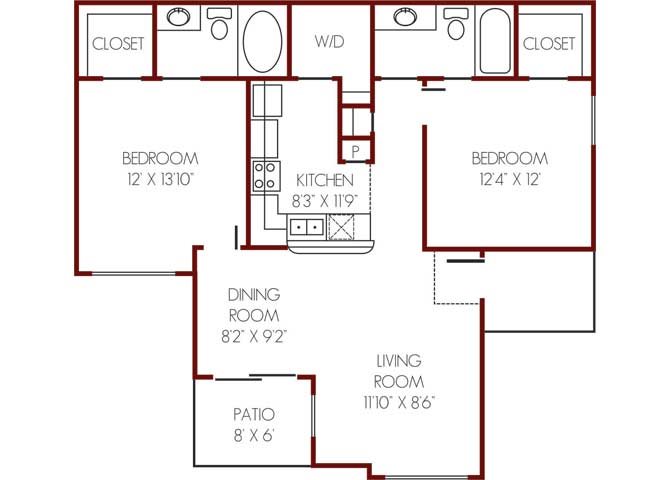 Floor Plans of Mission Rockwall Apartments in Rockwall