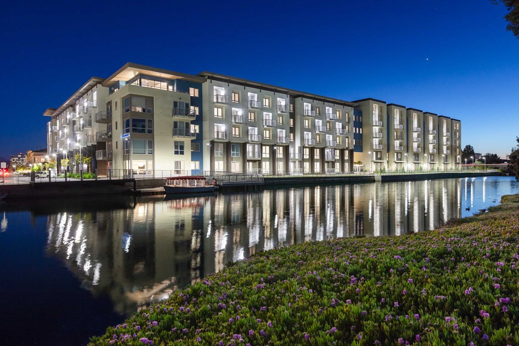 The Triton Foster City CA Night building