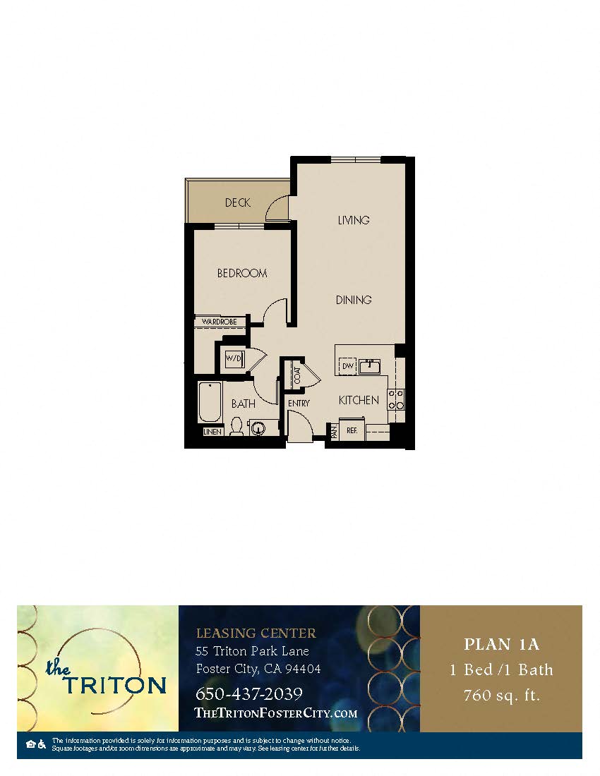The Triton Foster City CA 1 Bedroom 1A Sq Ft 760