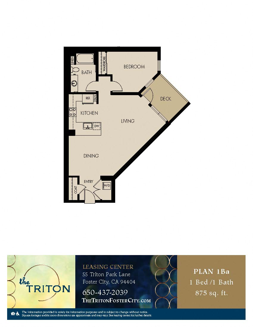 The Triton Foster City CA 1 Bedroom 1Ba Sq Ft 875
