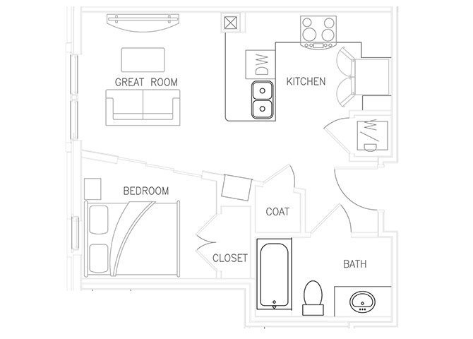 Orionis - 1BR x 1 bath Floor Plan 2