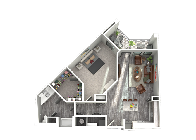 A4- One Bedroom/One Bath- 865 sf Floor Plan 5