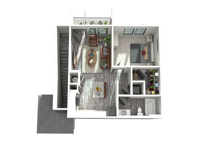 A5A- One Bedroom/One Bath-848 sf Floor Plan 7