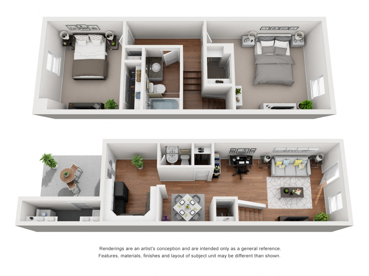 BALSAM B4T Two Bedroom / One and a Half Bath Townhouse. The Oaks at Little Dutchmen Creek. Rock Hill, SC.