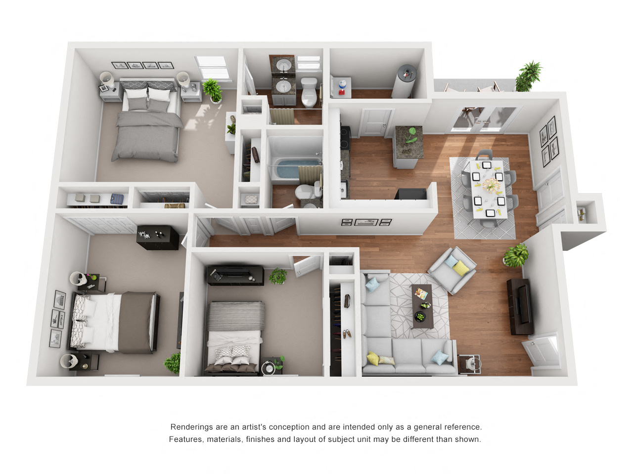 RIVER OAK C2 Three Bedroom / Two Bath Garden Style. The Oaks at Little Dutchmen Creek. Rock Hill, SC.