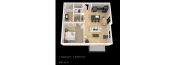 303 W Prospect Rd 1 Bed, 1 Bath