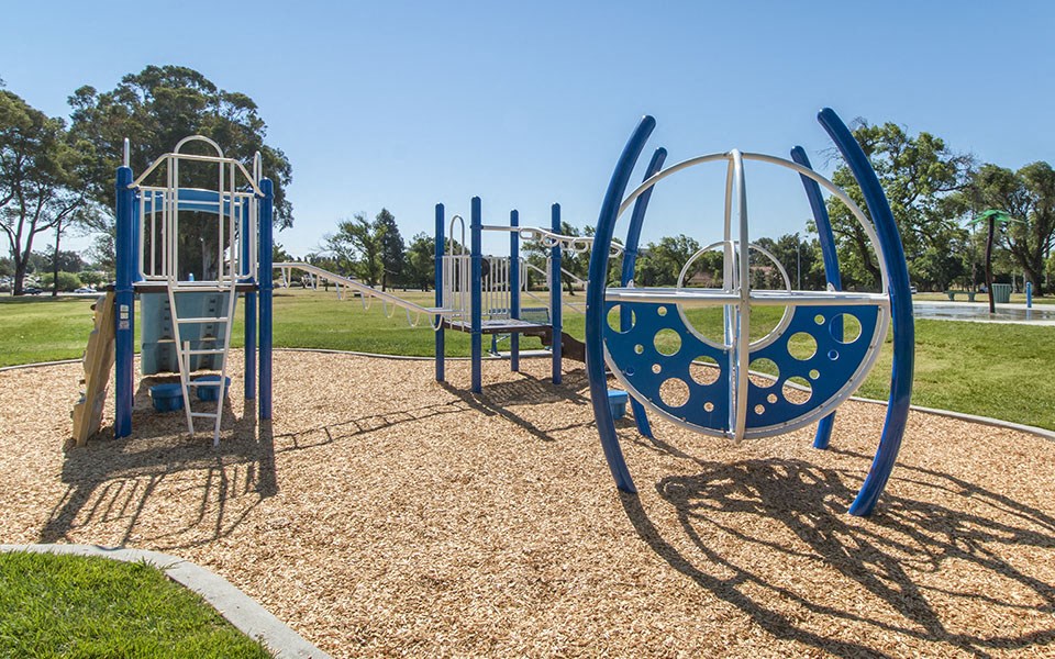 a playground at a park