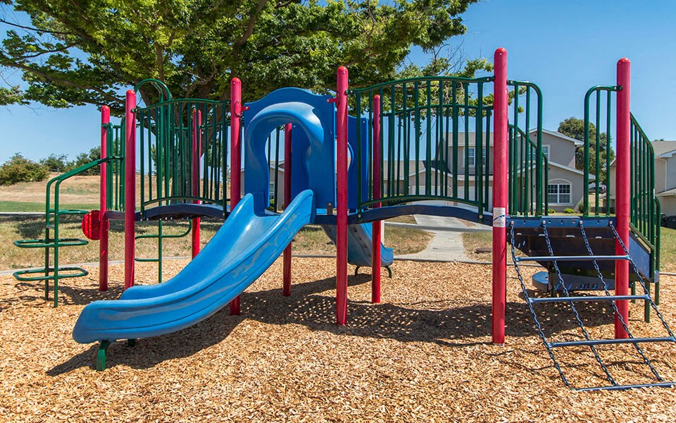 our playground is equipped with a large set of slides
