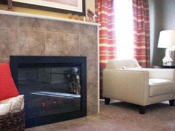 Fireplace with natural slate surround