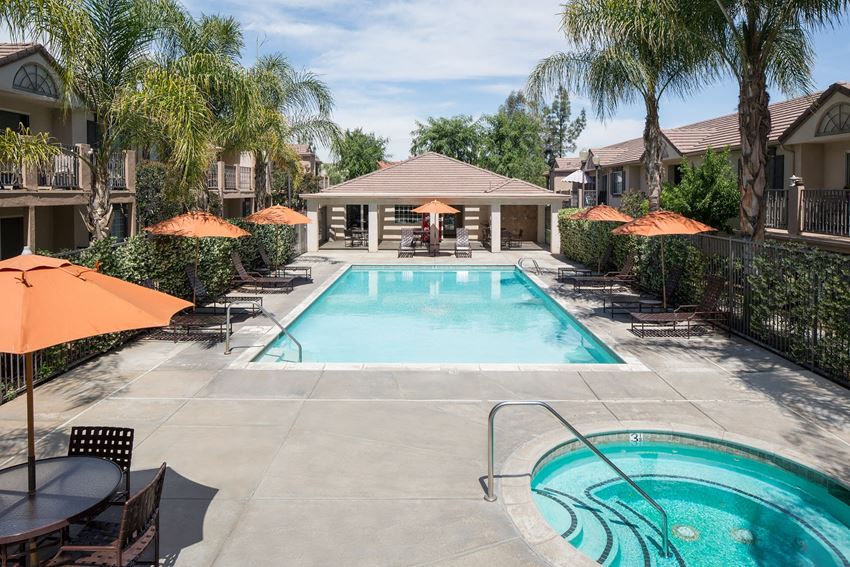 Redlands, CA Cypress Villas Apartments Pool and Spa Area - Photo Gallery 1