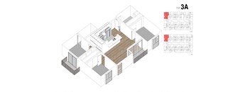 3A Floor Plan at Lido Apartments - 4847 Oakwood, California, 90004