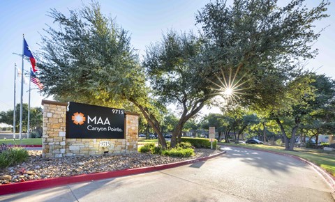 The entrance to a place called MAA Canyon Point.