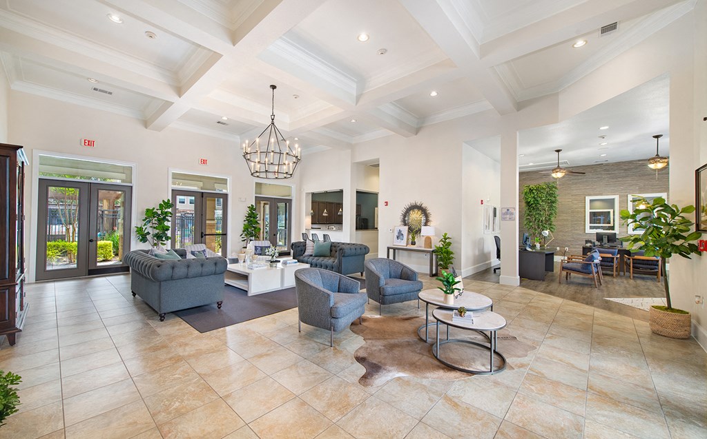 the lobby at the preserve apartments