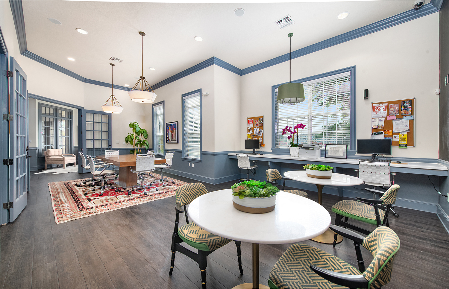 our apartments at the district at highland village offer a spacious living room with table