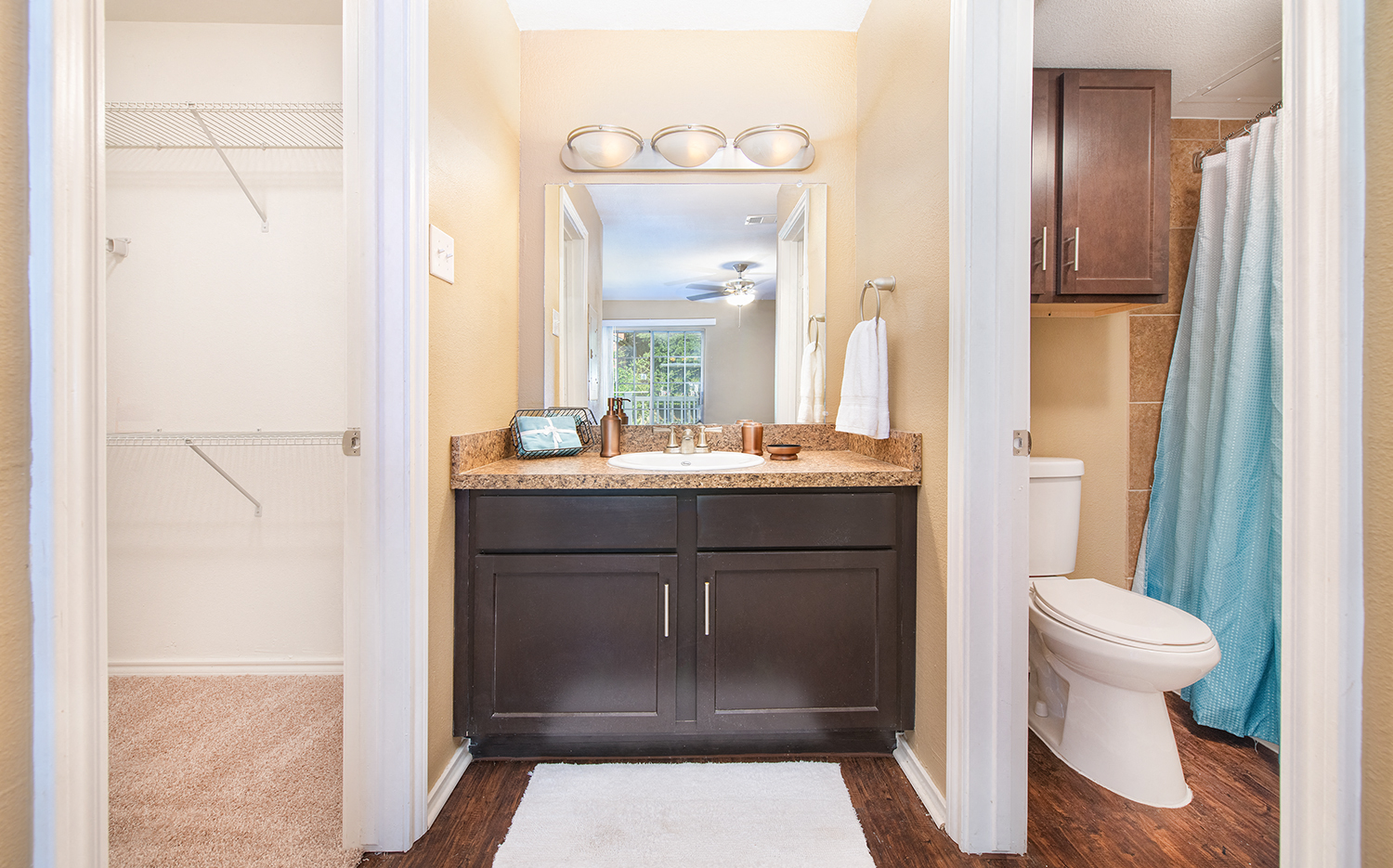 a bathroom with a toilet and a sink and a mirror