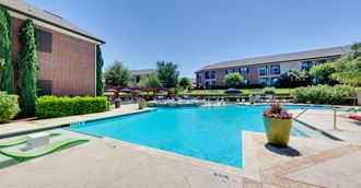 the swimming pool at the preserve apartments